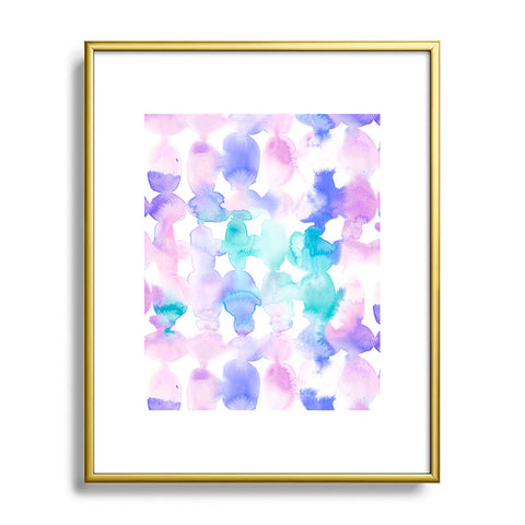 Jacqueline Maldonado Dye Ovals Pink Turquoise Metal Framed Art Print