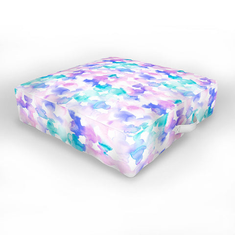 Jacqueline Maldonado Dye Ovals Pink Turquoise Outdoor Floor Cushion