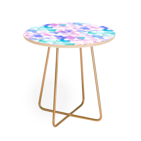 Jacqueline Maldonado Dye Ovals Pink Turquoise Round Side Table