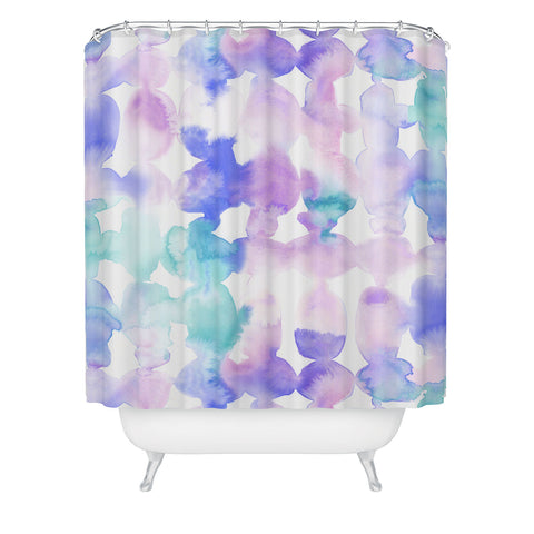 Jacqueline Maldonado Dye Ovals Pink Turquoise Shower Curtain