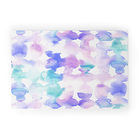 Jacqueline Maldonado Dye Ovals Pink Turquoise Welcome Mat
