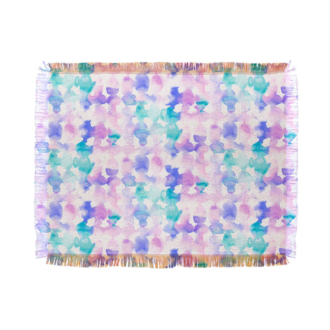 Jacqueline Maldonado Dye Ovals Pink Turquoise Throw Blanket