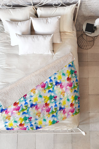 Jacqueline Maldonado Dye Ovals Vibrant Fleece Throw Blanket