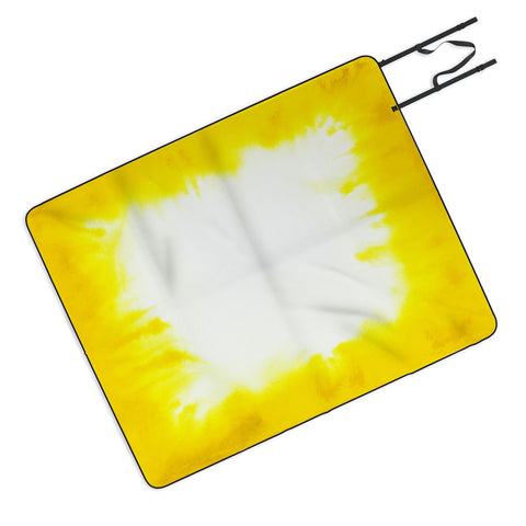 Jacqueline Maldonado Edge Dye Yellow Picnic Blanket