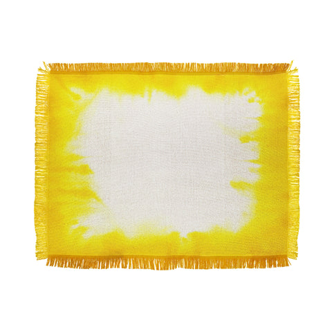 Jacqueline Maldonado Edge Dye Yellow Throw Blanket