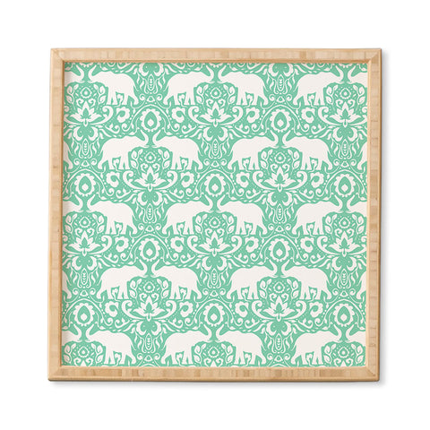 Jacqueline Maldonado Elephant Damask Hemlock Framed Wall Art