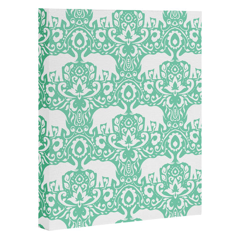Jacqueline Maldonado Elephant Damask Hemlock Art Canvas