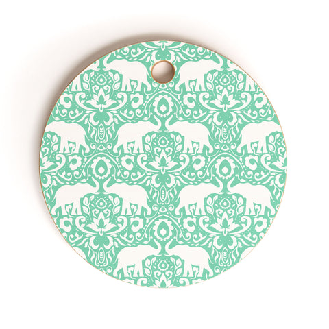 Jacqueline Maldonado Elephant Damask Hemlock Cutting Board Round