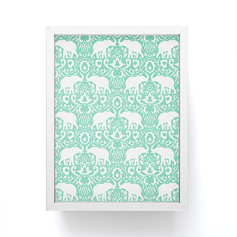 Jacqueline Maldonado Elephant Damask Hemlock Framed Mini Art Print