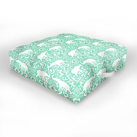 Jacqueline Maldonado Elephant Damask Hemlock Outdoor Floor Cushion