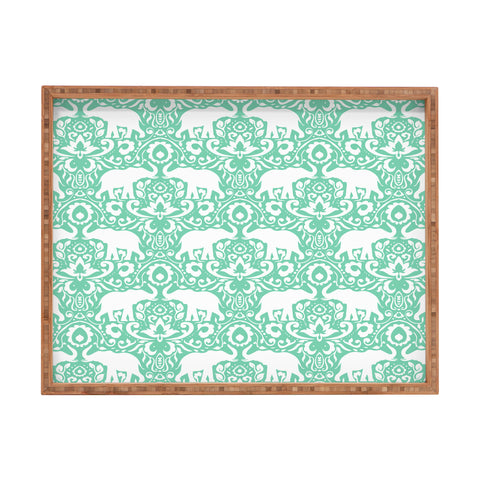Jacqueline Maldonado Elephant Damask Hemlock Rectangular Tray