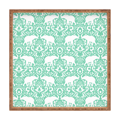 Jacqueline Maldonado Elephant Damask Hemlock Square Tray