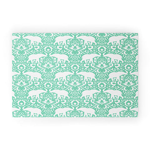 Jacqueline Maldonado Elephant Damask Hemlock Welcome Mat
