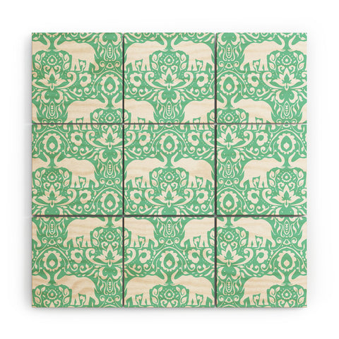 Jacqueline Maldonado Elephant Damask Hemlock Wood Wall Mural