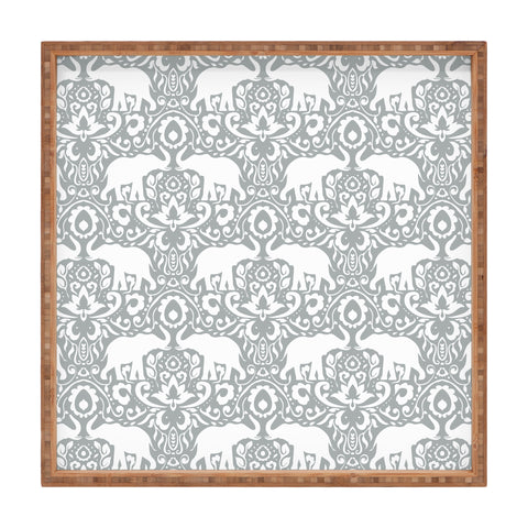Jacqueline Maldonado Elephant Damask Paloma Square Tray