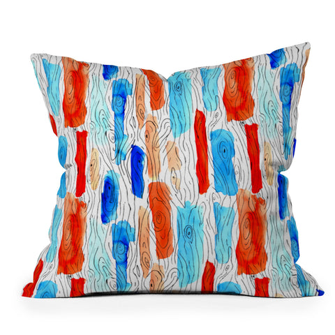 Jacqueline Maldonado Family Tree Bark Watercolor Throw Pillow