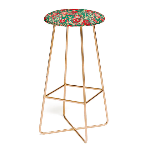 Jacqueline Maldonado Farmhouse Floral Christmas Bar Stool