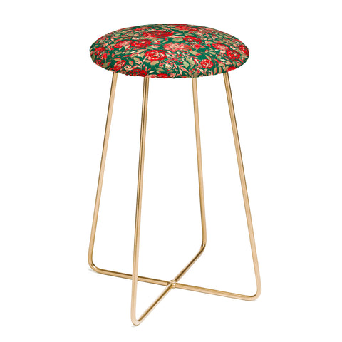 Jacqueline Maldonado Farmhouse Floral Christmas Counter Stool