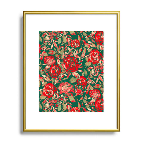 Jacqueline Maldonado Farmhouse Floral Christmas Metal Framed Art Print