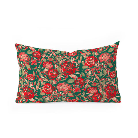 Jacqueline Maldonado Farmhouse Floral Christmas Oblong Throw Pillow