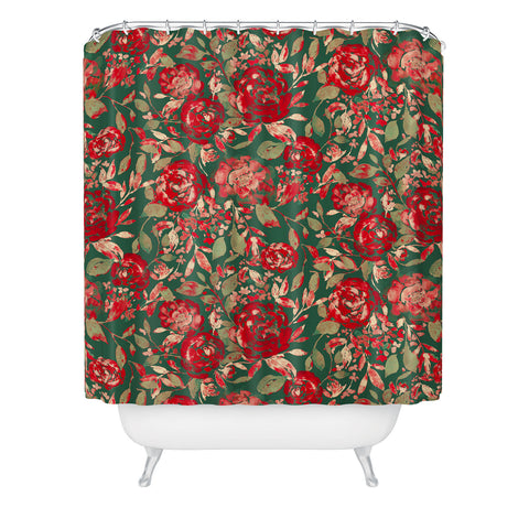 Jacqueline Maldonado Farmhouse Floral Christmas Shower Curtain