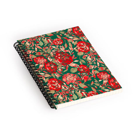 Jacqueline Maldonado Farmhouse Floral Christmas Spiral Notebook