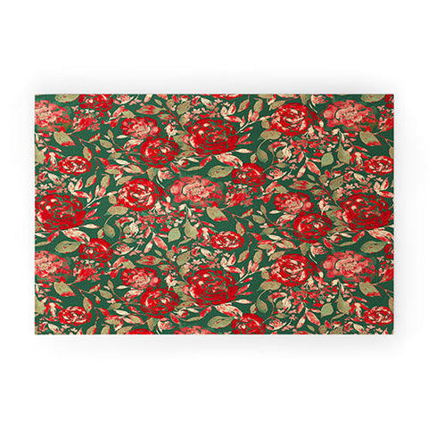 Jacqueline Maldonado Farmhouse Floral Christmas Welcome Mat