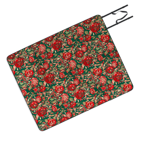 Jacqueline Maldonado Farmhouse Floral Christmas Picnic Blanket
