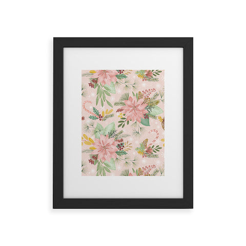 Jacqueline Maldonado Festive Floral Blush Pink Framed Art Print
