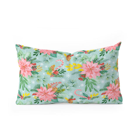 Jacqueline Maldonado Festive Floral bright Oblong Throw Pillow