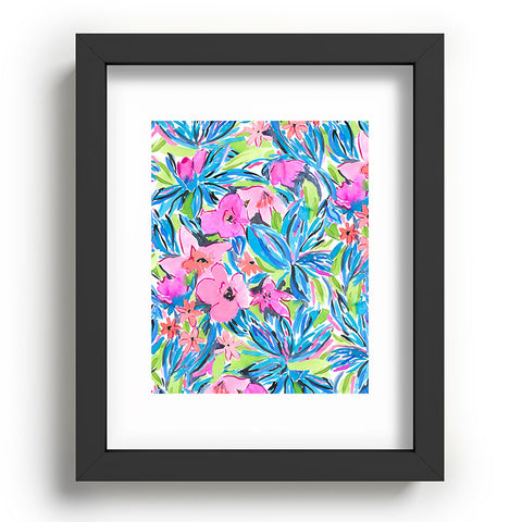 Jacqueline Maldonado Flaunting Floral Aqua Recessed Framing Rectangle