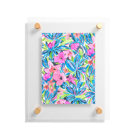Jacqueline Maldonado Flaunting Floral Aqua Floating Acrylic Print