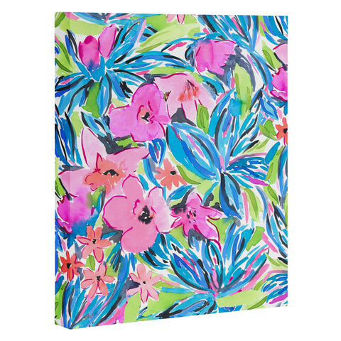 Jacqueline Maldonado Flaunting Floral Aqua Art Canvas