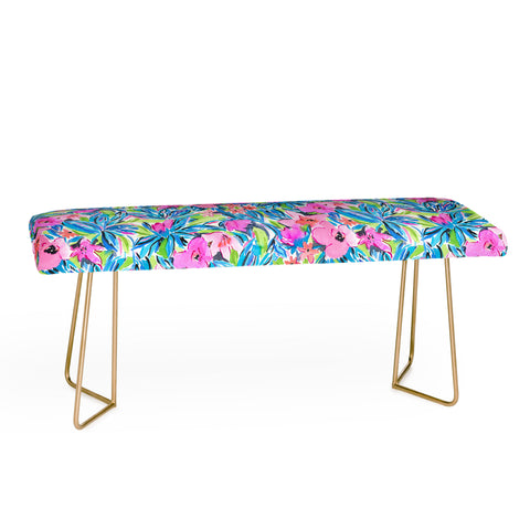 Jacqueline Maldonado Flaunting Floral Aqua Bench
