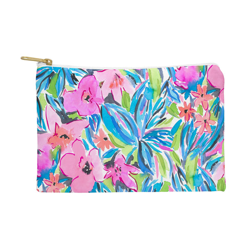 Jacqueline Maldonado Flaunting Floral Aqua Pouch