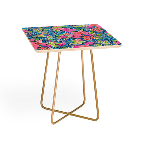 Jacqueline Maldonado Flaunting Floral Aqua Side Table