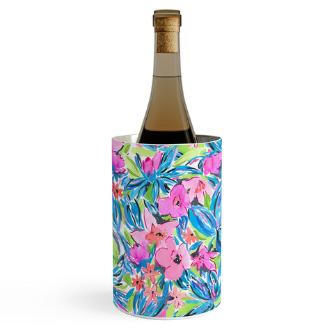 Jacqueline Maldonado Flaunting Floral Aqua Wine Chiller