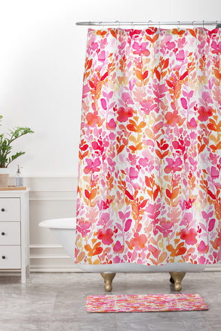 Jacqueline Maldonado Flirt Pink Shower Curtain And Mat