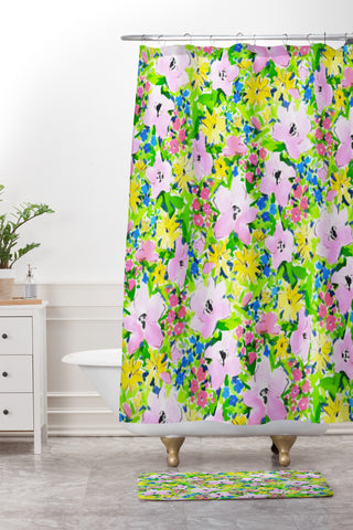 Jacqueline Maldonado Floreale Shower Curtain And Mat
