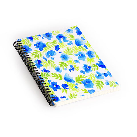 Jacqueline Maldonado Floret Blue Spiral Notebook