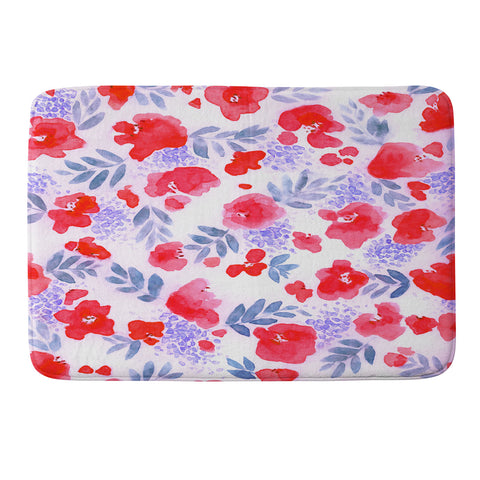 Jacqueline Maldonado Floret Red Memory Foam Bath Mat