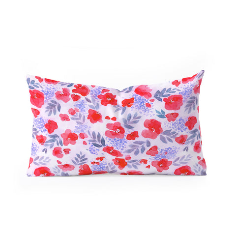 Jacqueline Maldonado Floret Red Oblong Throw Pillow