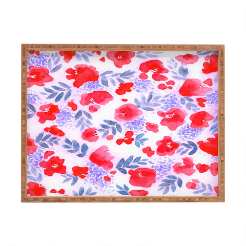 Jacqueline Maldonado Floret Red Rectangular Tray