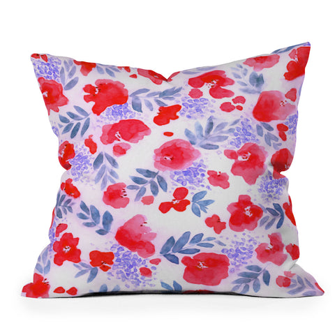Jacqueline Maldonado Floret Red Throw Pillow