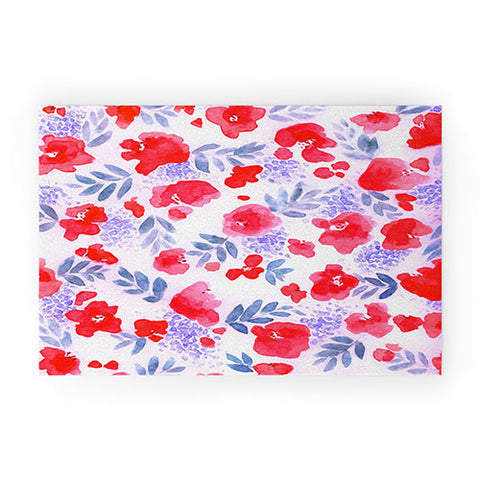 Jacqueline Maldonado Floret Red Welcome Mat