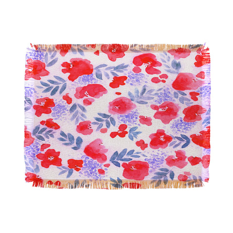 Jacqueline Maldonado Floret Red Throw Blanket