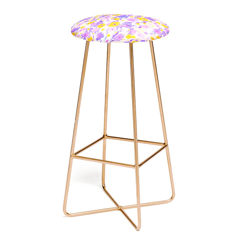 Jacqueline Maldonado Flower Field Lilac Yellow Bar Stool