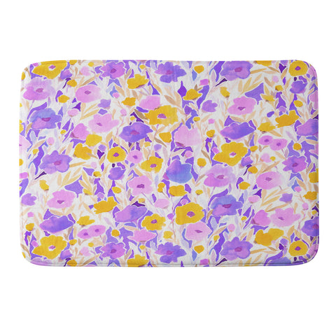 Jacqueline Maldonado Flower Field Lilac Yellow Memory Foam Bath Mat