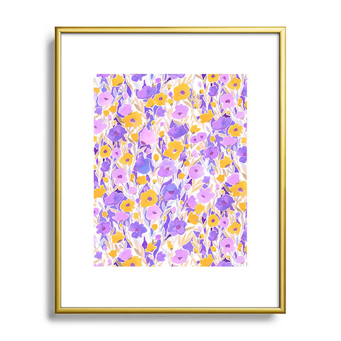Jacqueline Maldonado Flower Field Lilac Yellow Metal Framed Art Print