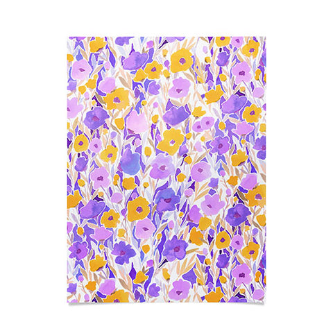 Jacqueline Maldonado Flower Field Lilac Yellow Poster